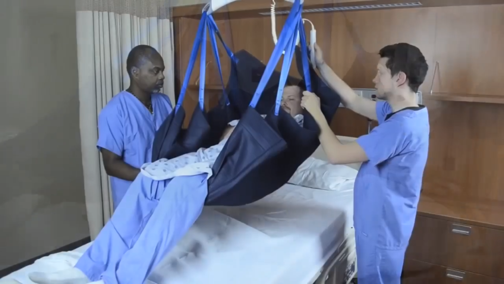 Transfer to Head of Bed - Repositioning Sling and Ceiling Lift